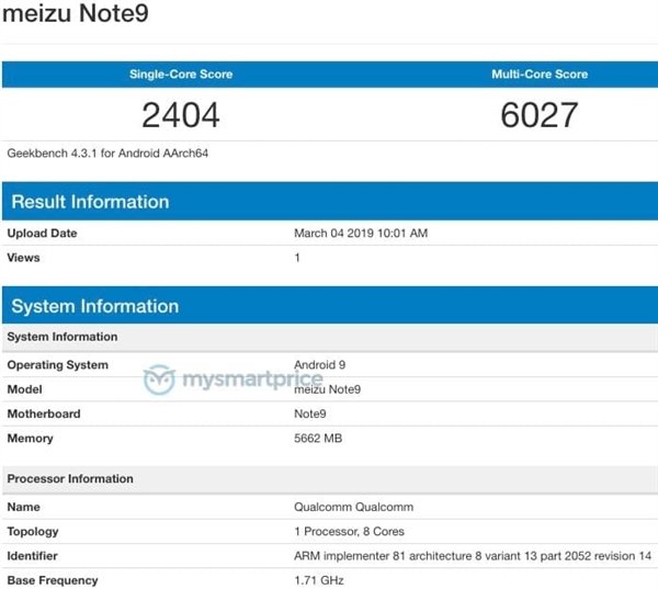 Meizu Note 9 прошел тесты Geekbench | SE7EN.ws - Изображение 2